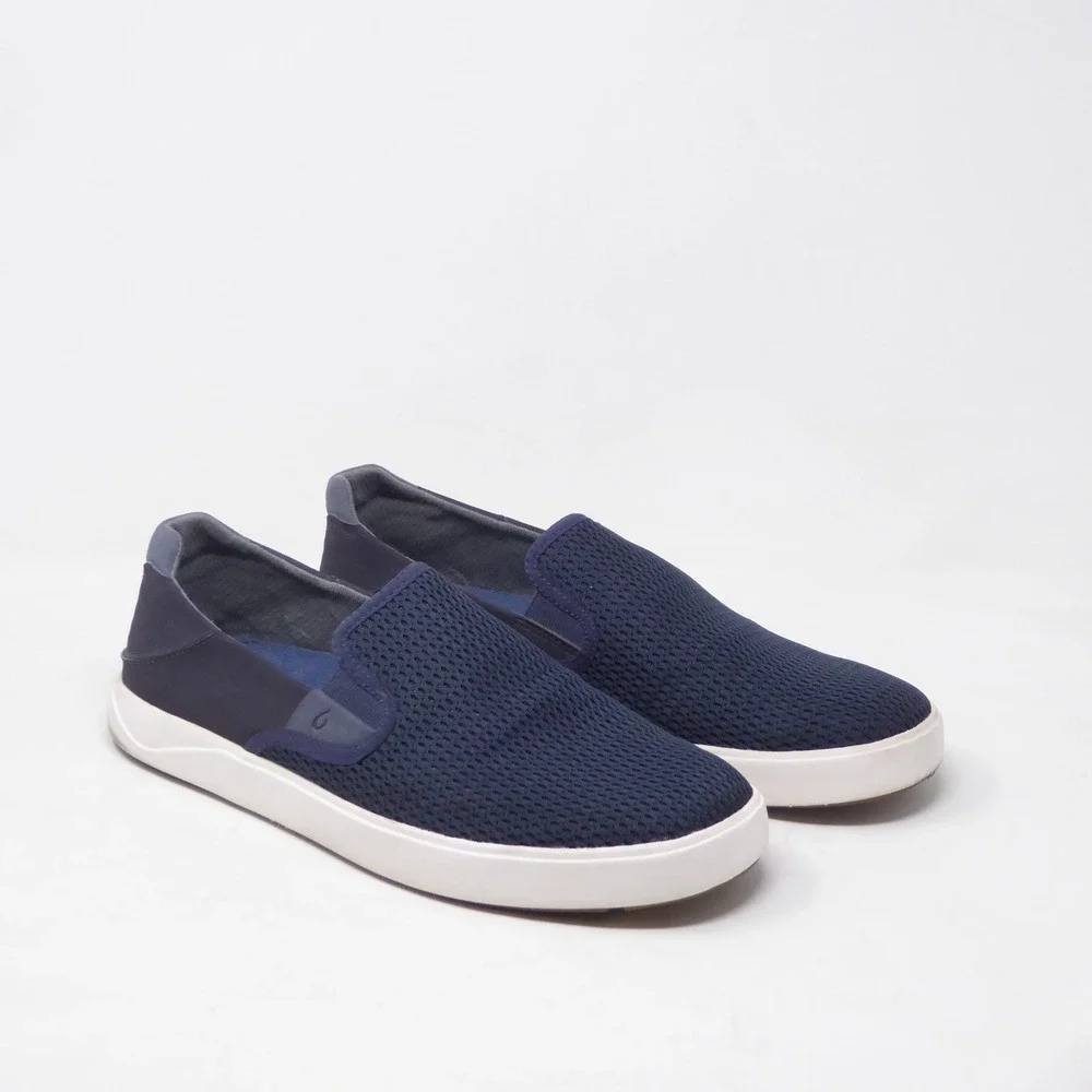 OluKai Mens Lae'ahi Slip On Shoes Navy Blue Mesh Breathable 9.5